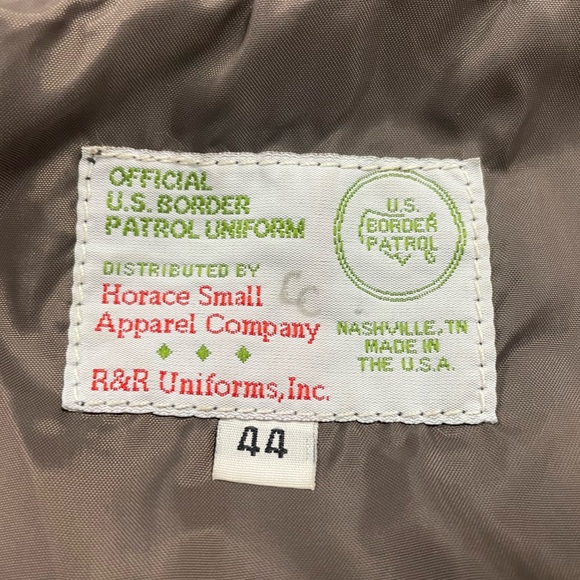 Vintage Official US Border Patrol Uniform Leather Jacket Goatskin Men’s 44 L/XL - Picture 14 of 16